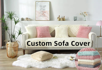 SINCERE Custom Sofa Cover, Non-Slip Slipcover Furniture Protector Mat for Kids/Pet, Customized Bench Couch Seat Cover, Waterproof Chair Cushion Coverlet Floor Cushion Bed Topper Blanket, Multi-Fabric