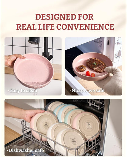 Milkyway 33 oz Pasta Bowls Set of 4, Light Pink