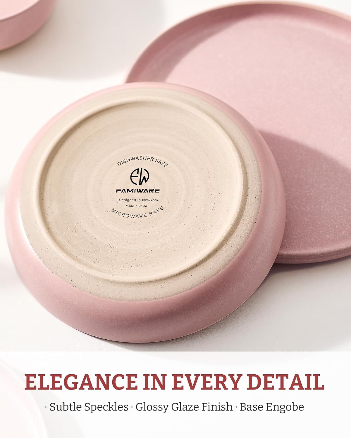 Milkyway 33 oz Pasta Bowls Set of 4, Light Pink