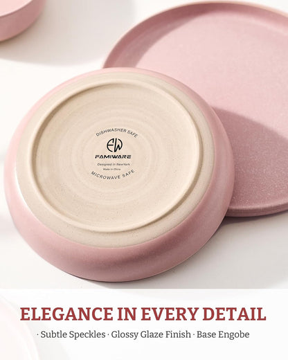Milkyway 33 oz Pasta Bowls Set of 4, Light Pink