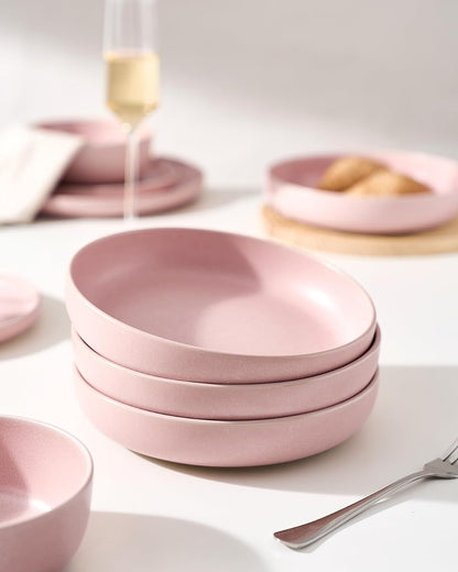 Milkyway 33 oz Pasta Bowls Set of 4, Light Pink