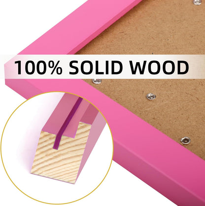 Picture Frames 4x4 Pink Solid Wood 2 Pack for Wall and Tabletop