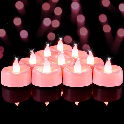 Flameless Candles, 50Pack Pink Tea Lights Battery Operated