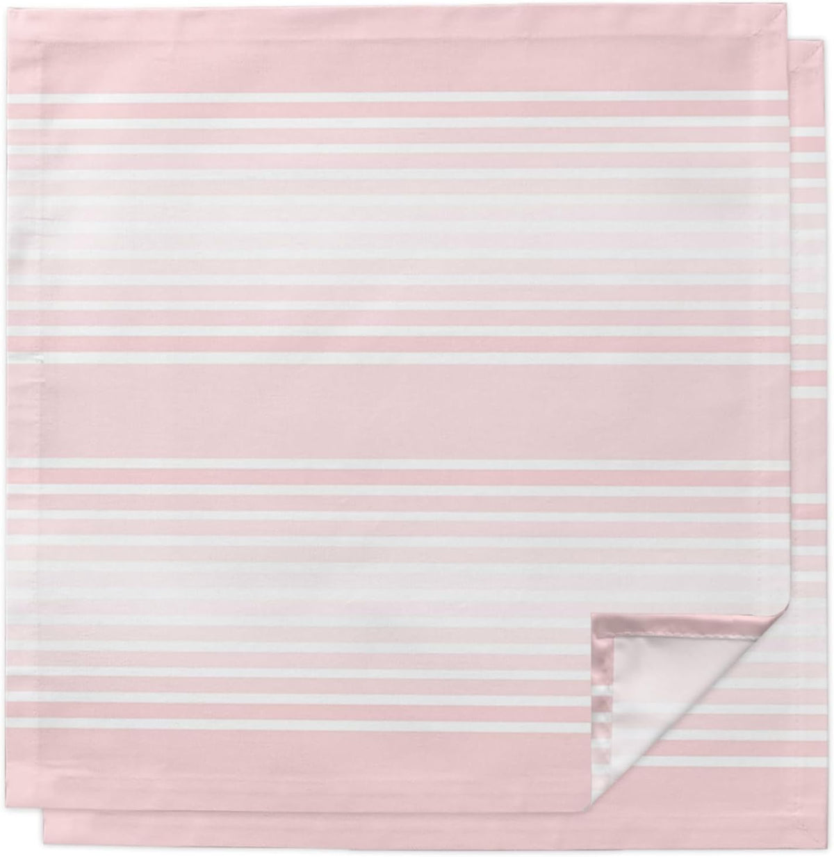 Pink Stripes Cloth Napkins, Minimalist Stripe Modern Gradient Industrial Washable Dinner Napkins, Square Napkins Cloth for Dinner Birthday Holiday Party Restaurant, 20"x20", 2PCS
