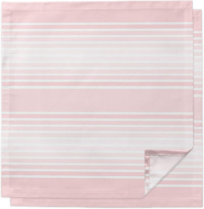 Pink Stripes Cloth Napkins, Minimalist Stripe Modern Gradient Industrial Washable Dinner Napkins, Square Napkins Cloth for Dinner Birthday Holiday Party Restaurant, 20"x20", 2PCS