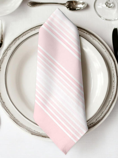 Pink Stripes Cloth Napkins, Minimalist Stripe Modern Gradient Industrial Washable Dinner Napkins, Square Napkins Cloth for Dinner Birthday Holiday Party Restaurant, 20"x20", 2PCS