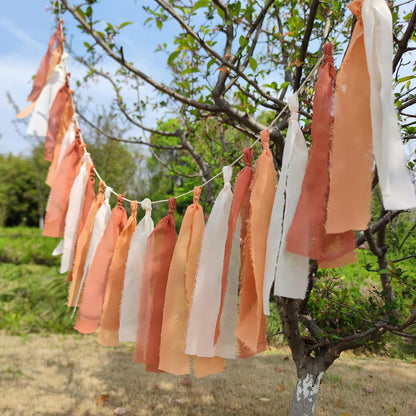 Chiffon Tsaasel Garland for Burnt Orche Coral Peach Orange Wedding Tea Party Hanging Party Decorations Birthday Bridal Baby Shower