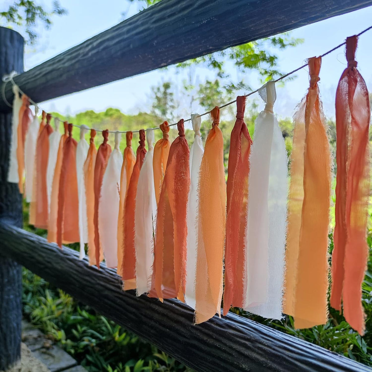 Chiffon Tsaasel Garland for Burnt Orche Coral Peach Orange Wedding Tea Party Hanging Party Decorations Birthday Bridal Baby Shower