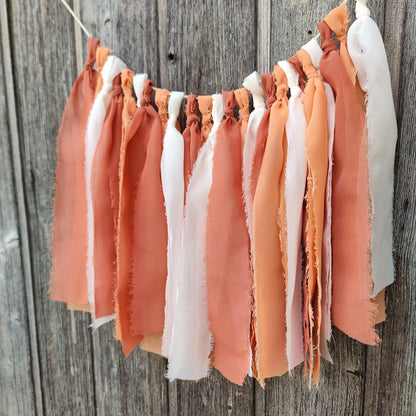Chiffon Tsaasel Garland for Burnt Orche Coral Peach Orange Wedding Tea Party Hanging Party Decorations Birthday Bridal Baby Shower