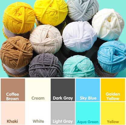 Baby Blanket Yarn for Crocheting - Soft Velvet Fluffy Chenille Yarn for Knitting Amigurumi Making Scarves, Doll - 100g/3.5oz 131 Yards Thick Plush Yarns (3, Pink)