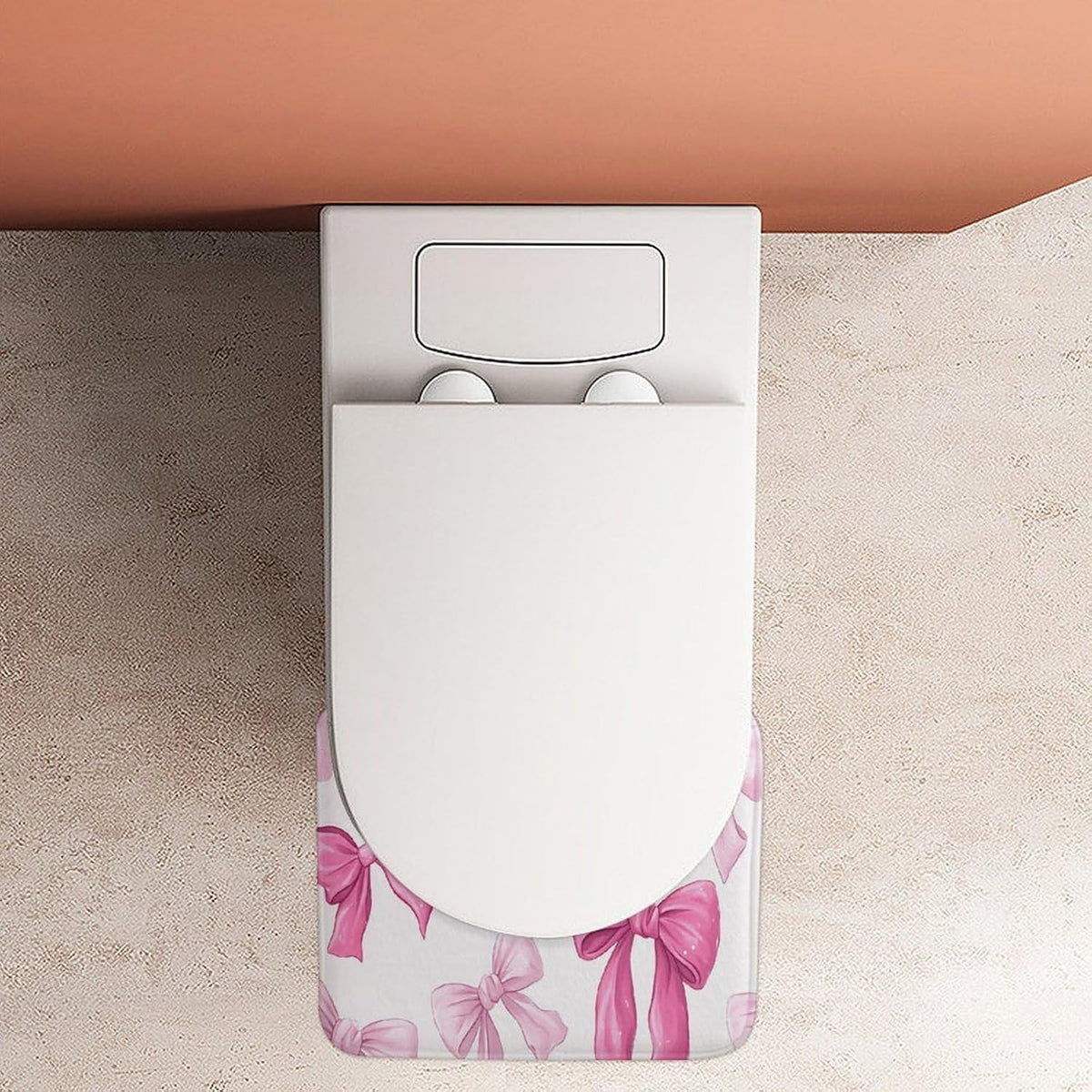 Pink Bow Bath Mat Water Absorbent Soft Bath Rug Non-Slip Machine Washable Mats for Indoor and Outdoor Showers Laundry Rooms