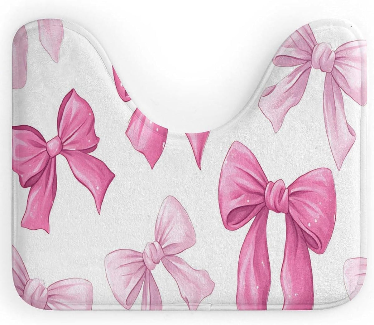 Pink Bow Bath Mat Water Absorbent Soft Bath Rug Non-Slip Machine Washable Mats for Indoor and Outdoor Showers Laundry Rooms