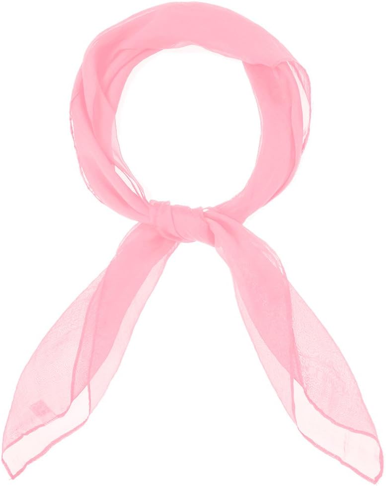 50s Chiffon Scarf Sheer Square Neck Head Scarf for Women