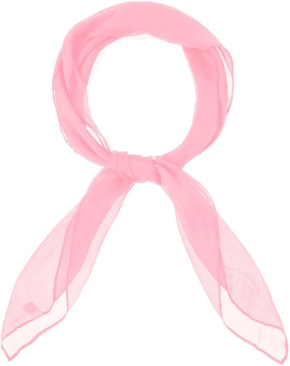 50s Chiffon Scarf Sheer Square Neck Head Scarf for Women