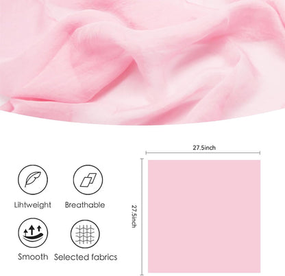 50s Chiffon Scarf Sheer Square Neck Head Scarf for Women