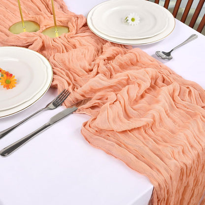 12 Pack Peach Cheesecloth Table Runner 10Ft 23 x 120 Inch