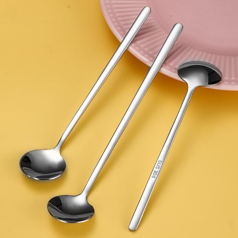 Silverware Set, 3/12/18/24/30/36pcs 304 Stainless Steel Coffee Spoon Set - Small Round Mixing Spoon for Honey/Mug, Korean Souvenir, Home Cutlery Flatware Set(Pink Gold,1 Piece)