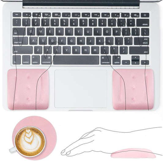 Wrist Rests for Laptop, Wrist Support for Keyboard and Mouse Pink
