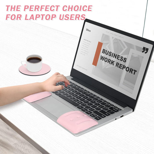 Wrist Rests for Laptop, Wrist Support for Keyboard and Mouse Pink