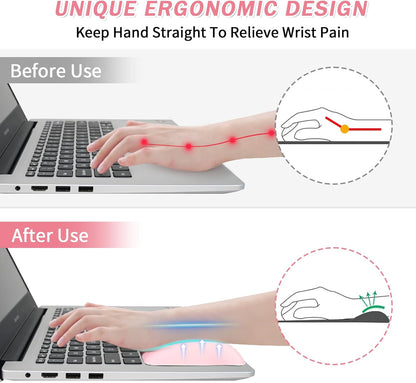 Wrist Rests for Laptop, Wrist Support for Keyboard and Mouse Pink