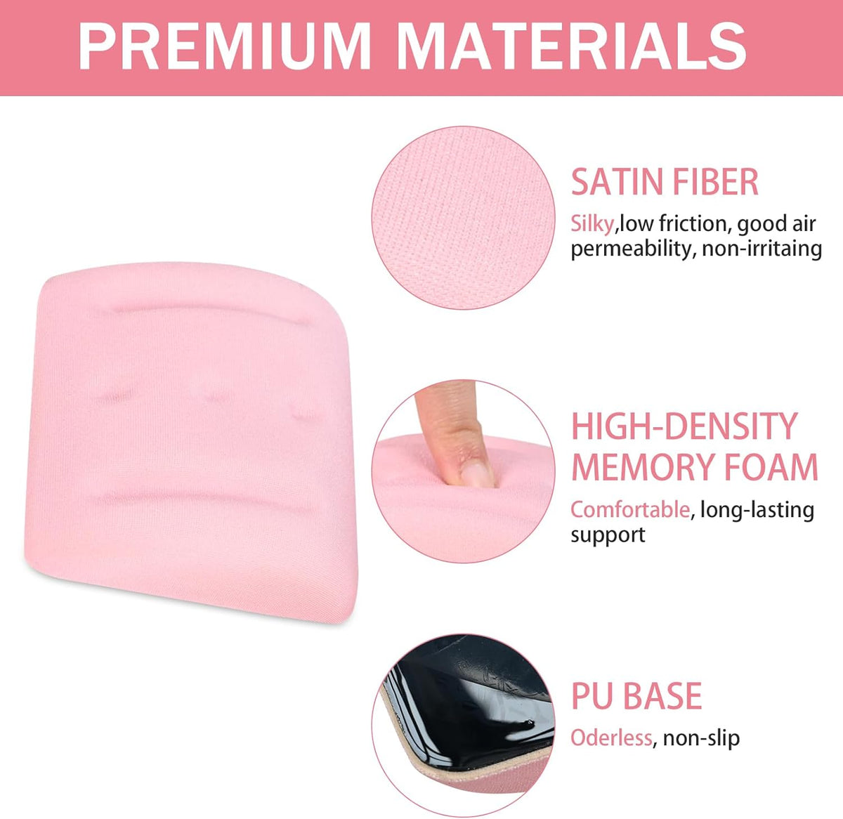 Wrist Rests for Laptop, Wrist Support for Keyboard and Mouse Pink