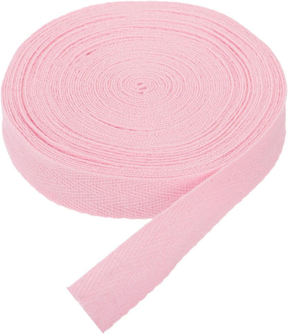 3/4"(2cm) 10 Yards Cotton Twill Tape Cotton Ribbons Bias Binding Tape Herringbone Tape Ribbons Light Pastel Pink for DIY Crafts Making, Clothes, Knit