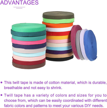 3/4"(2cm) 10 Yards Cotton Twill Tape Cotton Ribbons Bias Binding Tape Herringbone Tape Ribbons Light Pastel Pink for DIY Crafts Making, Clothes, Knit