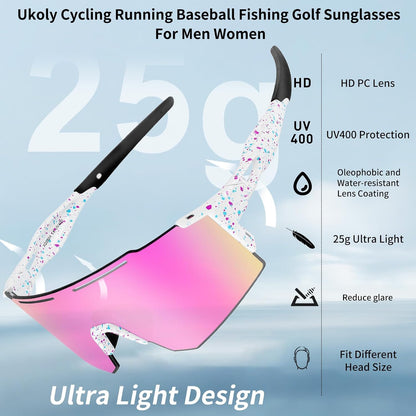 Sport Sunglasses for Men and Women,HD PC Lens UV400 Protection