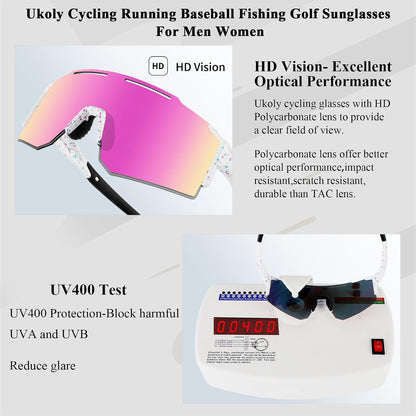 Sport Sunglasses for Men and Women,HD PC Lens UV400 Protection