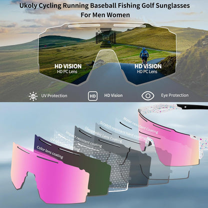 Sport Sunglasses for Men and Women,HD PC Lens UV400 Protection