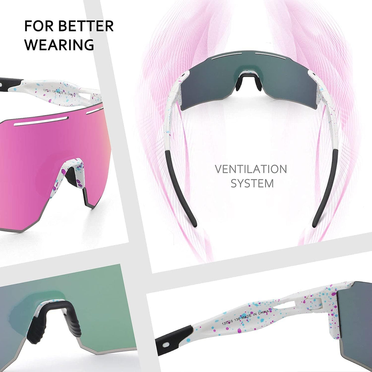 Sport Sunglasses for Men and Women,HD PC Lens UV400 Protection