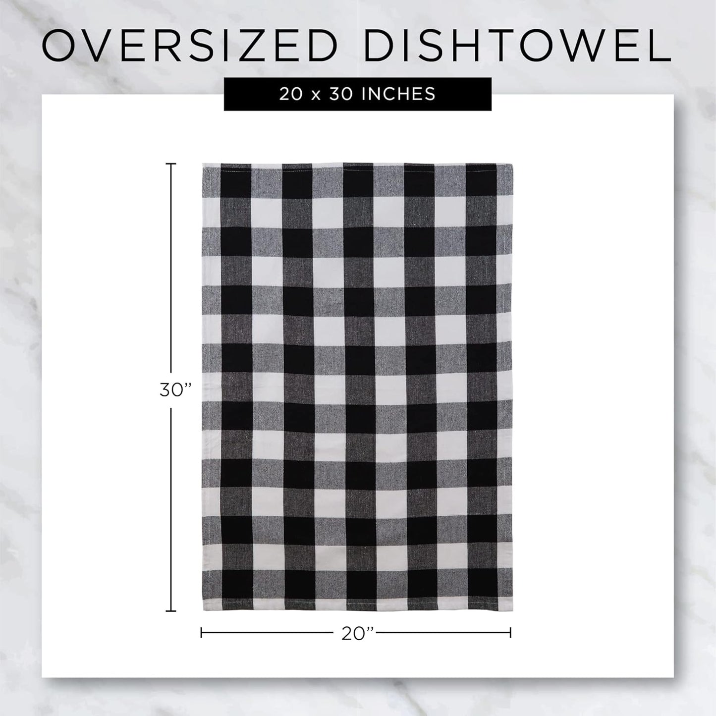 Buffalo Check Kitchen Collection, Classic Farmhouse Dishtowel Set, 20x30, Pink &White, 3 Piece