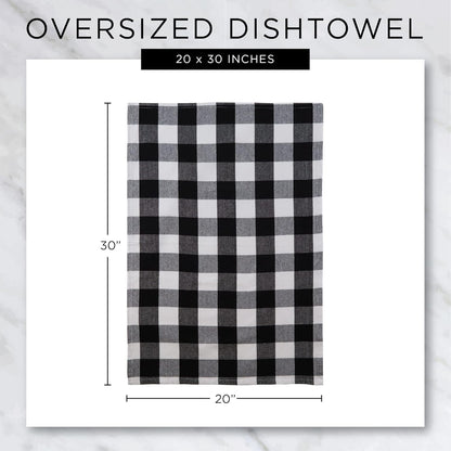Buffalo Check Kitchen Collection, Classic Farmhouse Dishtowel Set, 20x30, Pink &White, 3 Piece