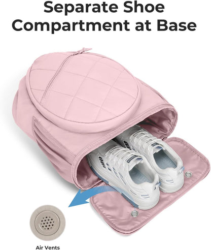 Drawstring Tennis Backpack with Shoe Compartment & Wet Pocket