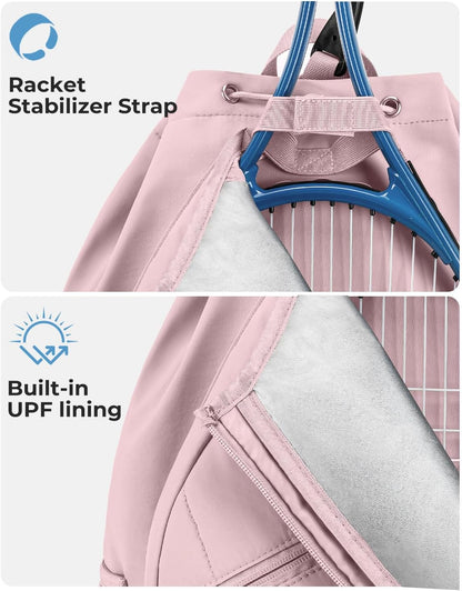 Drawstring Tennis Backpack with Shoe Compartment & Wet Pocket