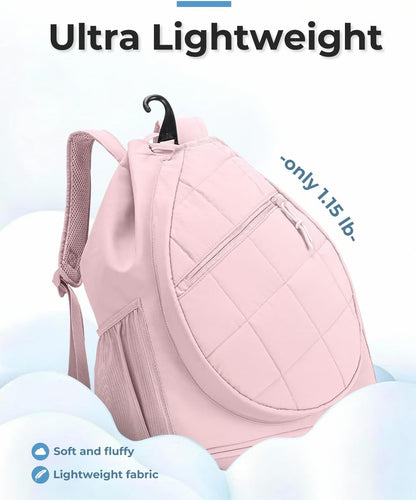 Drawstring Tennis Backpack with Shoe Compartment & Wet Pocket
