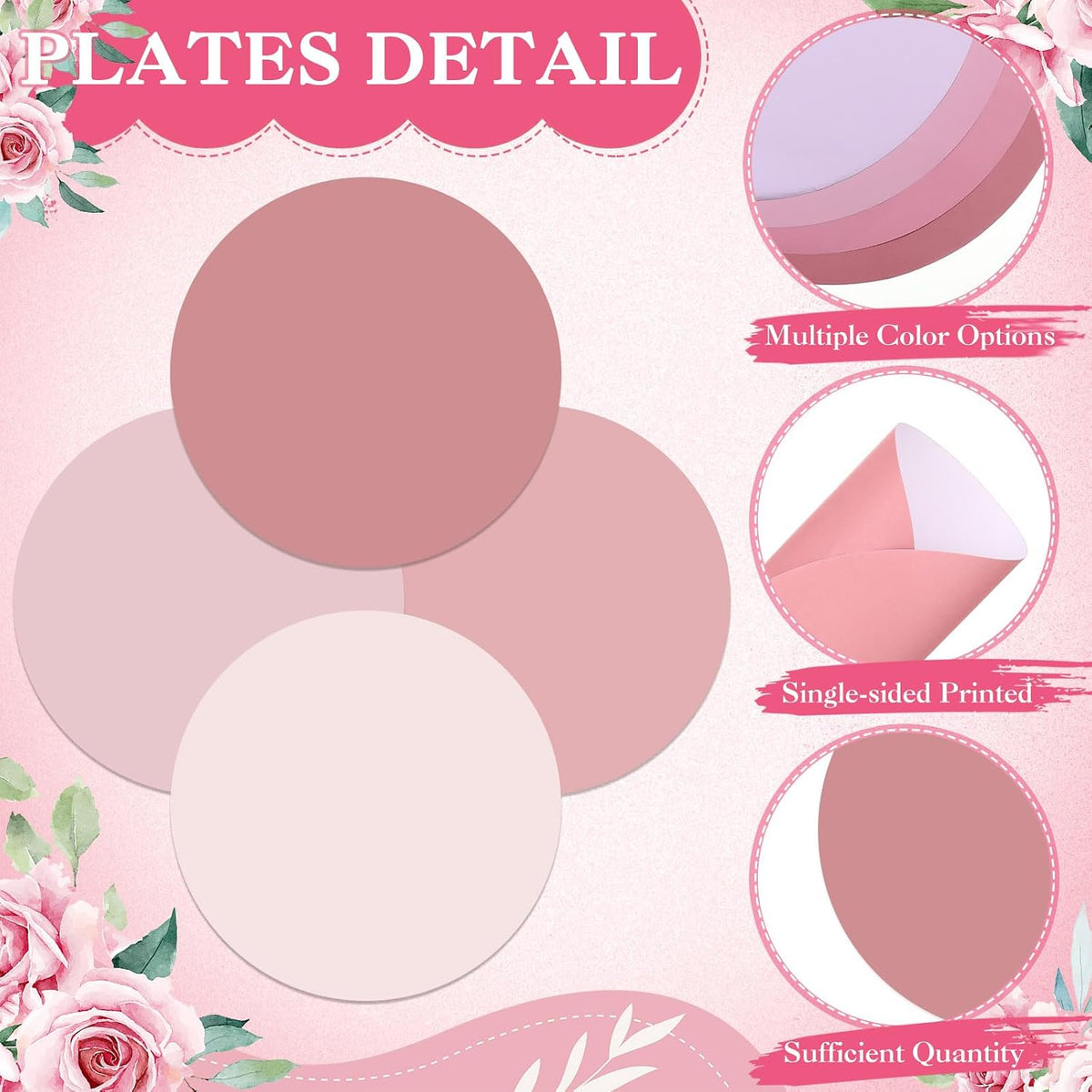 100 Pcs Pink Paper Placemats, Pink Table Placemats Disposable