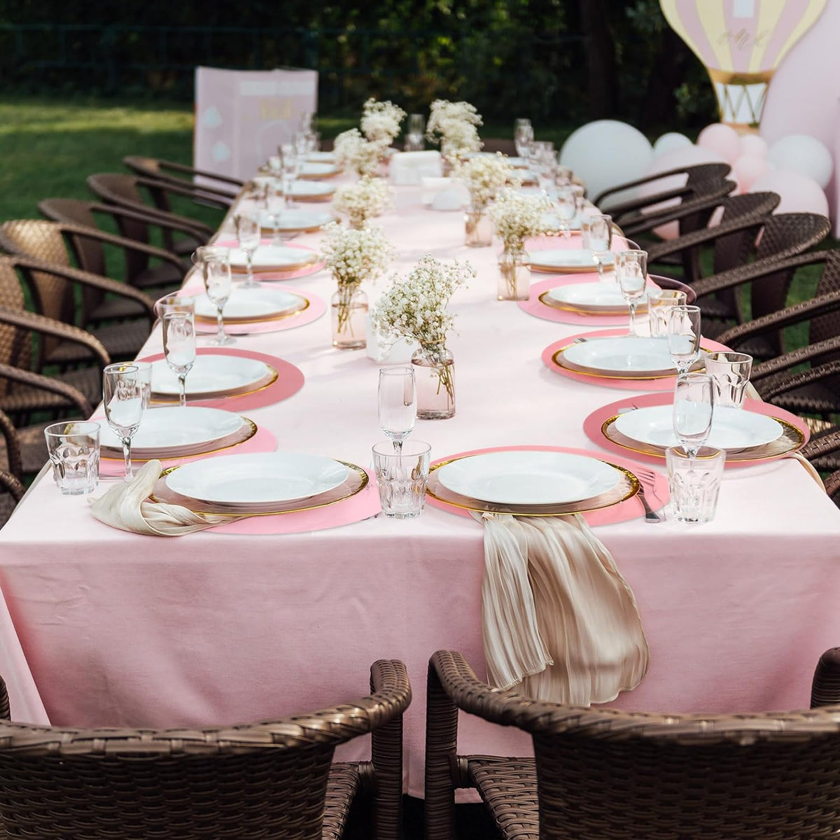 100 Pcs Pink Paper Placemats, Pink Table Placemats Disposable