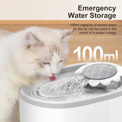 NPET Cat Water Fountain with Visible Water Level Window, White Grey 2L/67oz Automatic Pet Water Fountain with Quiet Pump, Dog Water Dispenser for Drinking (Regular)