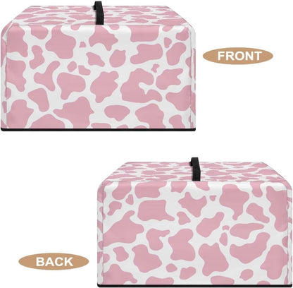 Cow Print Pink White Microwave Oven Dust Cover Non-Slip Microwave Oven Dust Cover Case Splash Proof Heat-Resistant Machine Protector with Top Handle, S