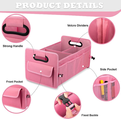 Car Trunk Organizer, Collapsible Car Organizers and Storage Pink