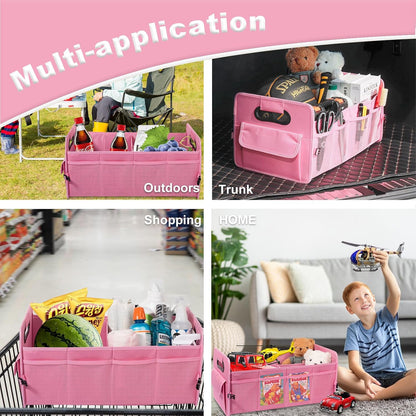 Car Trunk Organizer, Collapsible Car Organizers and Storage Pink