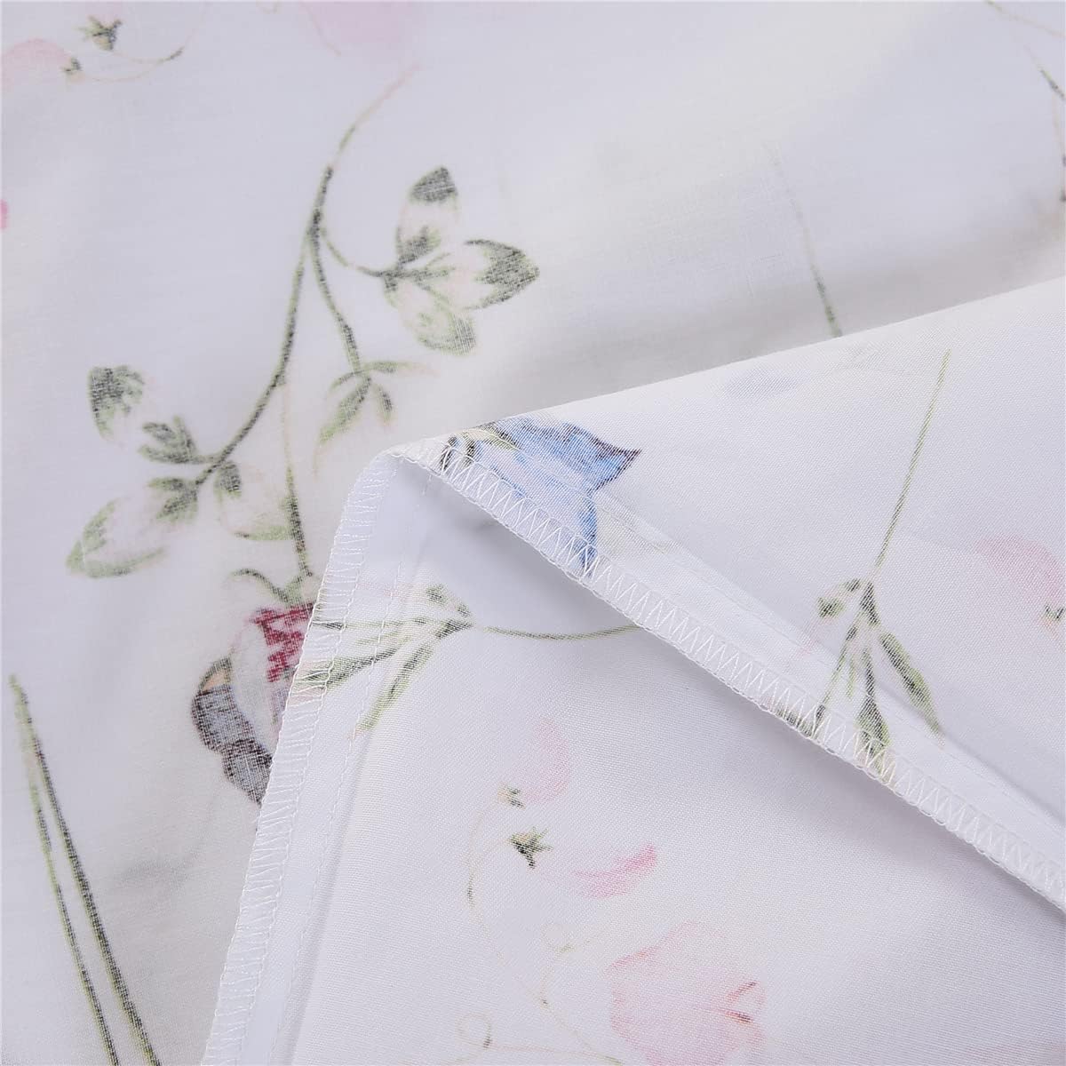 100% Cotton Botanical Floral Pillowcases Set of 2 Standard Size