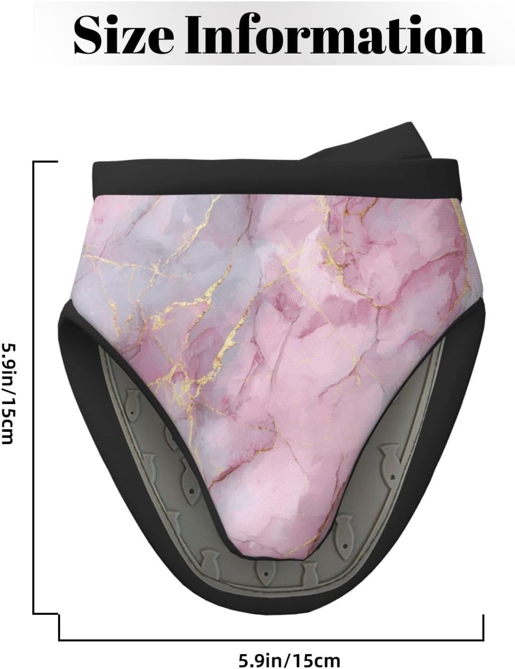 Light Pink Marble with Gold Mini Silicone Oven Mitts Heat and Slip Resistant Kitchen Mittens,Short Oven Gloves for Safe Cooking Baking & Grill,5.9"X5.9"