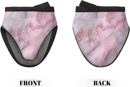 Light Pink Marble with Gold Mini Silicone Oven Mitts Heat and Slip Resistant Kitchen Mittens,Short Oven Gloves for Safe Cooking Baking & Grill,5.9"X5.9"