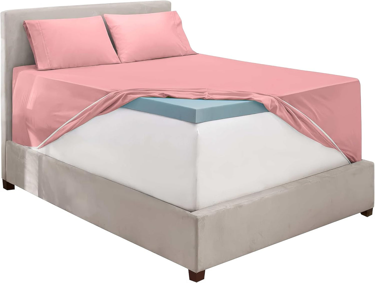 Extra Deep Pocket Queen Sheet Set, Pink Clay
