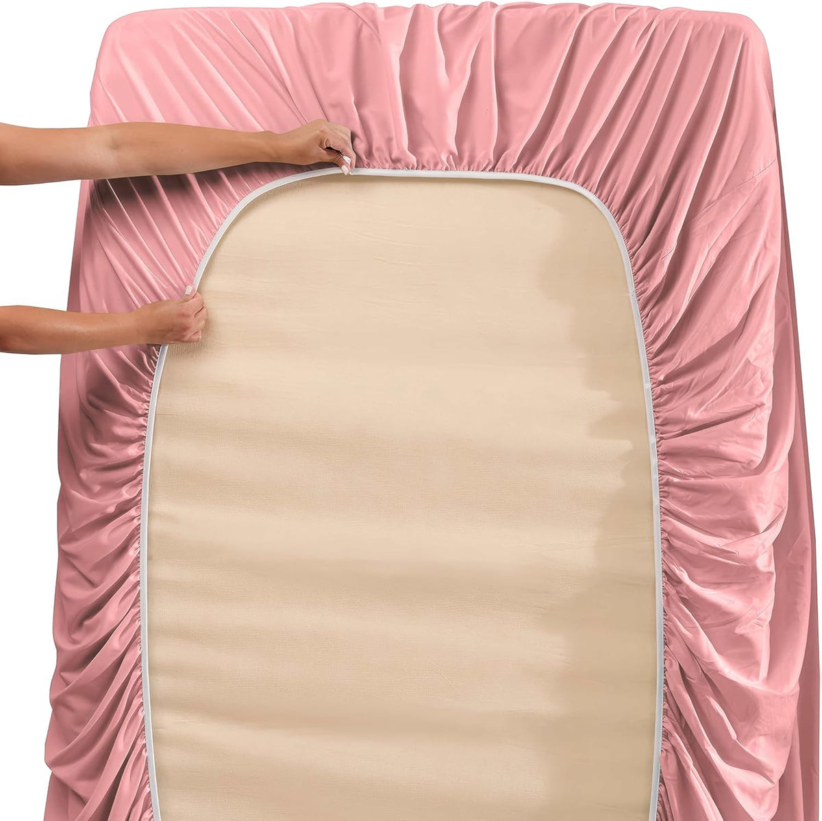 Extra Deep Pocket Queen Sheet Set, Pink Clay