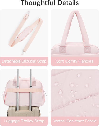 Gym Bag for Women Lightweight Duffle Bag for Travel with Toiletry Pouch Water Resistant Carry On Weekender Overnight Duffel