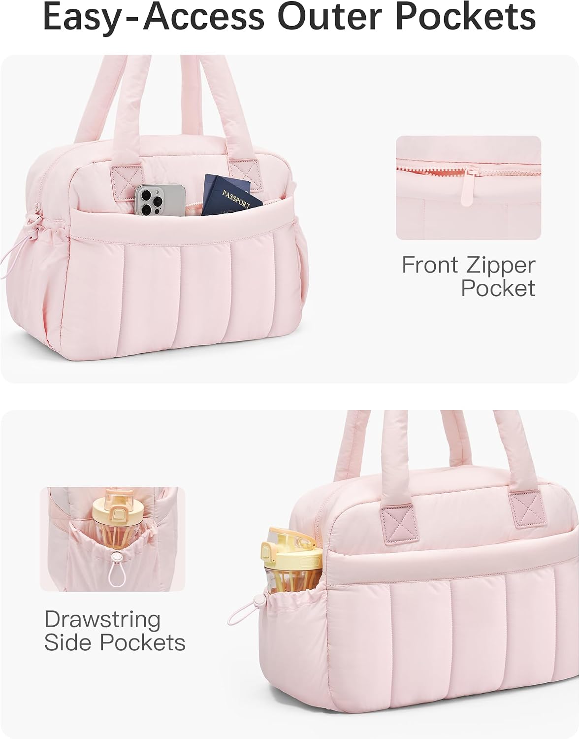 Gym Bag for Women Lightweight Duffle Bag for Travel with Toiletry Pouch Water Resistant Carry On Weekender Overnight Duffel