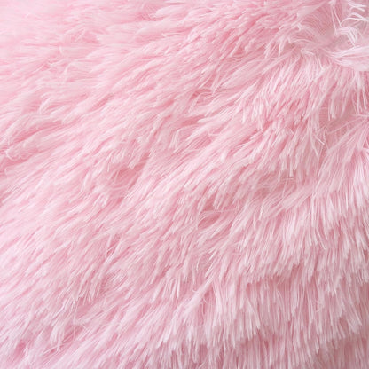 Plush Decorative Throw Pillow Covers Pink 16x16 Inch Pack of 2